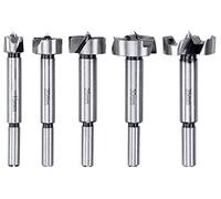 kwb Jeu de forets Forstner, 5 pièces pour bois 15-35 mm avec tige tournée, pour bois dur et tendre