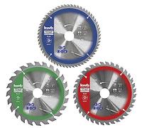 kwb Jeu de lames de scie circulaire 160 x 25/20 / 16 mm pour scies circulaires portatives pour panneaux et matériaux de construction en bois, y compris anneaux de réduction à 16 et 20 mm