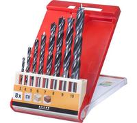 KWB Jeux de mèches hélicoïdales à bois, acier CV, spirale double, 5, 7 et 8 pièces - 514100