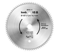 kwb Lame de scie circulaire 127 x 12,75 mm, Made in Germany, coupes très fines, lame de scie adaptée aux panneaux de bois, profil et doux bois
