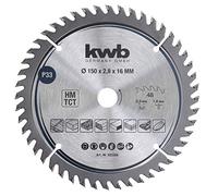 lame de scie circulaire kwb 150 x 16 mm - Coupe très fine - Pour plans de travail, bois et panneaux revêtus - A pastilles de carbure de tungstène
