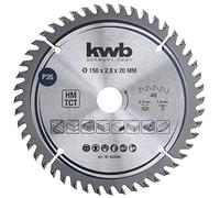 kwb lame de scie circulaire 150 x 20 mm, coupe très fine, lame de scie adaptée aux plans de travail, au bois et aux panneaux revêtus