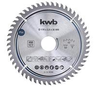 kwb lame de scie circulaire 170 x 30 mm, coupe très fine, lame de scie adaptée aux plans de travail, au bois et aux panneaux revêtus