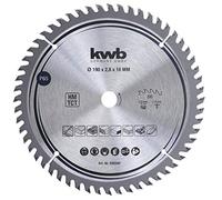 kwb lame de scie circulaire au carbure, Ø 190 x 16 mm, Z 56 | Dents carbure à affûtage alterné | coupes très fines | pour plans de travail, bois et panneaux revêtus