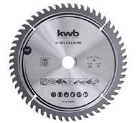 kwb lame de scie circulaire au carbure, Ø 190 x 20 mm, Z 56 | Dents carbure | géométrie de denture ATB | coupes très fines | pour plans de travail, bois et panneaux revêtus