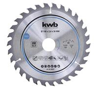 kwb lame de scie circulaire au carbure, Ø 190 x 30 mm, Z 30 | Dents carbure à affûtage alterné | denture moyenne | pour bois tendre et dur, panneaux lattés et panneaux de particules