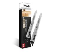 kwb Lame de scie sabre en acier HCS pour le travail du bois, trempée et rectifiée avec précision, jusqu'à 100 mm d'épaisseur de matériau, coupes courbes, tige 1/2'' universelle