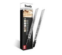 kwb Lames de scie sauteuse pour le bois en acier HCS flexible avec tige à une came (tige en T), denture en plongée, transport optimal de la sciure, tranchant durable, extra-longues, coupe grossière