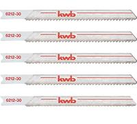 kwb Lames de scie sauteuse pour le métal en bimétal robuste,très élastiques,avec tige à une seule came (tige en T),denture à piquer,durée de vie optimale,surface en acier brillant,pour coupes fines