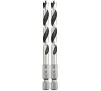 kwb Mèches à bois Ø 4 mm avec tige hexagonale 1/4" et spirales polies pour des perçages précis (Lot de 2)