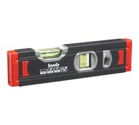kwb Mini niveau à bulle en aluminium de 1,0 mm, 20 cm, nivelle sécurisée, précision en m, rectifié avec précision, 1 fiole horizontale et 1 fiole verticale