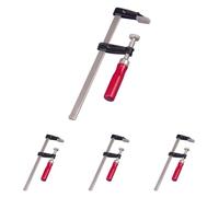 KWB Pince-étau en bois avec rail métallique stable, largeur de serrage 200 mm, profondeur de serrage 50 mm, mâchoires en zinc moulé sous pression (Lot de 4)