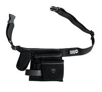 kwb sacoche à outils en cuir avec ceinture - 5 compartiments, poche à clous, poche à couteau, porte marteau et support pour mètre ruban