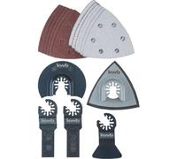 kwb Set d'accessoires multi-outils, 17 pièces, y compris lame de scie plongeante, grattoir, plateau de ponçage et papier abrasif