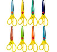 kwb Set de ciseaux de bricolage pour enfants, 9 pièces, y compris 8 embouts de ciseaux colorés, longueur 16,5 cm