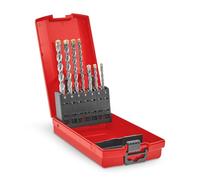 kwb Set de forets marteau SDS Plus (7 pièces, Ø 5/6/6/8/10/12 mm x 110/160 mm, avec tranchant en métal dur 4X extrêmement rapide, pour béton, pierre & maçonnerie)