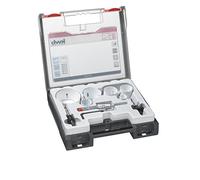 kwb Set professionnel de scies cloches bi-métal no 1 pour installateurs - 9 pièces, HSS-CO, denture Vario, 8% Cobalt, détecteur de tension inclus
