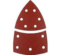 kwb Triangles abrasifs 100x62, 93 mm en corindon supérieur avec grain 180, changement sans outil, encollage résine synthétique et support papier renforcé, pour le ponçage du bois et du métal