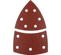 kwb Triangles abrasifs 100x62, 93 mm en corindon supérieur avec grain 80, changement sans outil, encollage en résine synthétique et support papier renforcé pour le ponçage grossier du bois et du métal