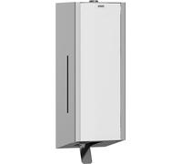 KWC AR Distributeur de savon mousse, EXOS, acier inoxydable, AP, 120x326x120 mm, façade ESG blanc