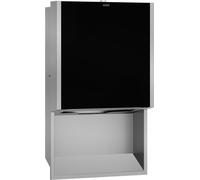 KWC AR Distributeur de serviettes en papier, EXOS, acier inoxydable, encastré, 304x500x120 mm, façade en verre de sécurité trempé noir