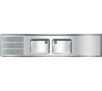 KWC AR Evier professionnel, MAXIMA, acier inoxydable, 2 cuves, 2600x432x600 mm, égouttoir à gauche