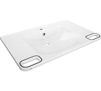KWC AR Lavabo individuel, MEDCARE, MIRANIT, 850x150x550 mm, blanc/gris, Hl, Ül, Gr.