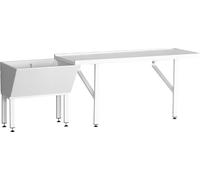 KWC AR Table de nettoyage, SIRIUS, MIRANIT, 2700x805x650 mm, plateau 2000 mm