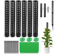 KWGSHN 6 Pièces Tuteur Plante en Plastique Tuteur Monstera de 25 cm/50 cm pour Plantes grimpantes, Poteaux en Mousse en Plastique Monstera, poteaux de Plantes avec Attaches de câble et étiquettes