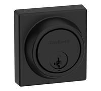 Kwikset 817 Serrure à pêne dormant, noir mat, porte d'entrée avant extérieure à clé, sécurité SmartKey Rekey, boulon mort monocylindre, avec protection Microban