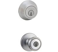 Kwikset 96950-162 Bouton d'entrée/pêne dormant, chrome satiné
