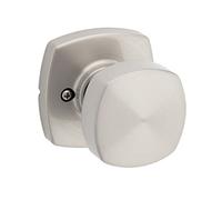 Kwikset Arroyo Bouton de porte factice, poignée simple face pour placards, portes françaises et garde-manger, poignée de porte intérieure en nickel satiné non tournant, avec protection Microban