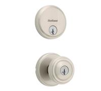 Kwikset Henrik Lot de boutons de porte d'entrée ronds et pêne dormant | Bouton de porte d'entrée, pack combo pêne dormant, sécurité SmartKey Rekey, serrure anti-crochetage, rosace ronde