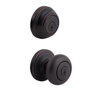 Kwikset Juno 99910-035 Lot de 3 boutons de porte d'entrée et pêne dormant monocylindre Bronze vénitien