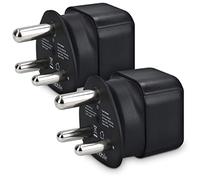 kwmobile 2X Adaptateur Voyage Afrique du Sud - Adaptateur Compact pour Fiche Schuko vers Type M - Compatible Prise Mozambique Népal Botswana - Noir