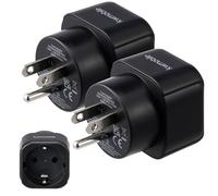 kwmobile Adaptateur de Voyage - Lot 2X Adaptateur Prise Européenne vers Americaine US - Adaptateur Prise France Italie Europe Type F vers USA Mexique Canada Japon Thailande Type B