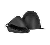 kwmobile Gant cuisine silicone - Lot de 2x gant de four manique antidérapante résistante à la chaleur jusqu'à 230°C - noir