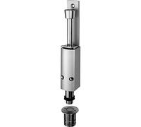 KWS 124202 Verrou de porte en argent avec douille de sol, course de blocage 60 mm, aluminium peint/acier inoxydable