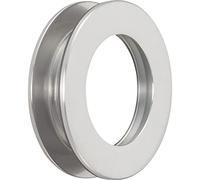 KWS 525535 Paire de poignées de coquillage rondes avec trou de poignée, coque coulissante ø 65 mm, portes entièrement vitrées 8-10 mm, effet aluminium acier inoxydable, argent