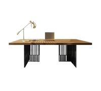 Kx9Lb8d Bureau d'écriture Modern Home Office Desk, Industrial Style Executive Wooden Writing Table Workstation with Black Metal Frame Bureau à Domicile(L)