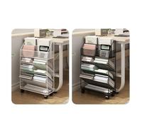 Kx9Lb8d Classeur Bibliothèque de Bureau, étagère Rangement for Livres et Documents, bibliothèque Simple au Sol, Chariot à roulettes Armoire de Bureau(Blanc)