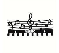Kx9Lb8d crochets muraux décoratifs Décoration murale créative, usage intérieur, élégant, support de rangement for notes musique, crochets for clés noires, cintre