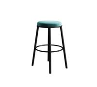 Kx9Lb8d Tabourets de comptoir Backless Bar Counter Chair Minimalist Restaurant High Legged Wrought Iron Stool with Blue Legs(XS)