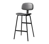 Kx9Lb8d Tabourets de comptoir Gray Soft Cover Backrest High Stool Iron Restaurant Bar Chair 75cm