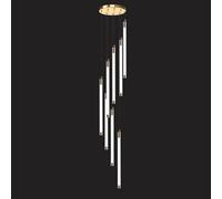 KXEcoLife Suspension LED Moderne à Long Tube, pivotante, pour escalier, éclairage réglable, Grande Lampe Suspendue de Style Nordique, 8 têtes, Blanc