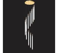 KXEcoLife Suspension LED Moderne à Long Tube, pivotante, pour escalier, éclairage réglable, Grande Lampe Suspendue de Style Nordique, 12 têtes, lumière Chaude