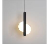 KXEcoLife Suspension Lumineuse Moderne Noire à intensité Variable, Abat-Jour réglable, Barre 5W/10W, Style Circulaire, linéaire, Suspension de Style Industriel, Longue et contemporaine (42 c