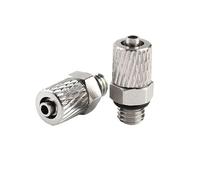 KXJSYL Tool Mini raccord de Tuyau pneumatique, 5 pièces, 3mm 4mm 5mm 6mm, Filetage mâle M3 M4 M5 M6, connecteur Rapide en cuivre de Type Droit/coudé(Hose OD 4mm - M4,PC)