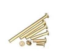 KXJSYL Tool Vis d'album nickelées/Laiton, Ceinture en Cuir, Portefeuille, Album Photo, Album de Scrapbooking, Livre de comptes, Poteau, Rivets de Reliure à vis Chicago(Brass Plated,5x70mm 5pcs)