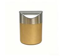 KXKJRYB 1.5L Mini poubelle de avec couvercle, petite poubelle de bureau idéale pour la salle de bain, le bureau, la cuisine, une table basse ou un plan de travail-Rose gold